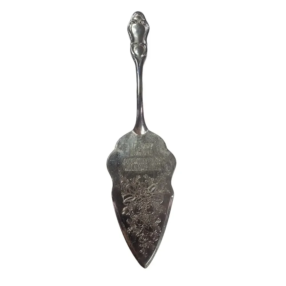 Vintage International Silver Co. Merry Christmas silver plated pie cake server
